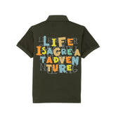 Boys Front & Back Printed Polo T-Shirt